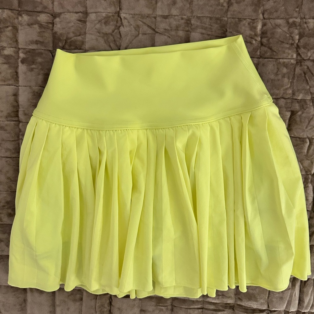 CRZ YOGA Neon Yellow Tennis Skirt, XS